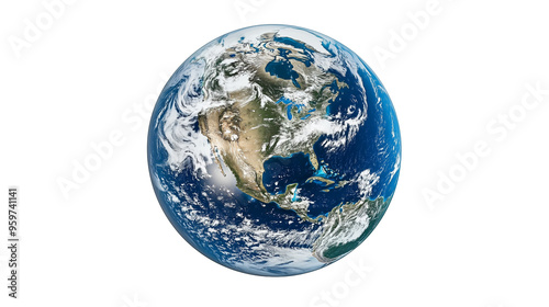 Earth isolated, North American continent
