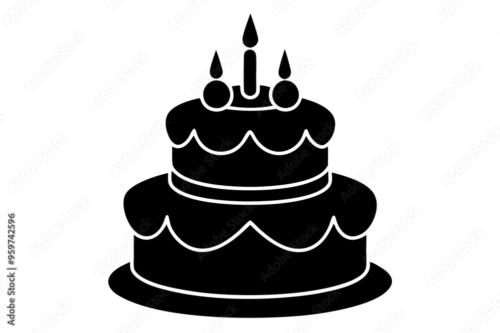 Birthday cake vector silhouette, birthday cake icon
Birthday cake vector silhouette, birthday cake icon