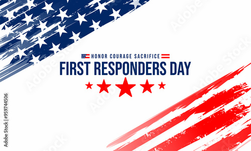 national first responders day greeting design with american flag background vector illustration   photo