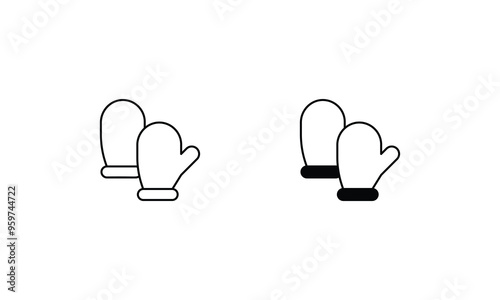 Oven Mitts icons set vector stock illustration