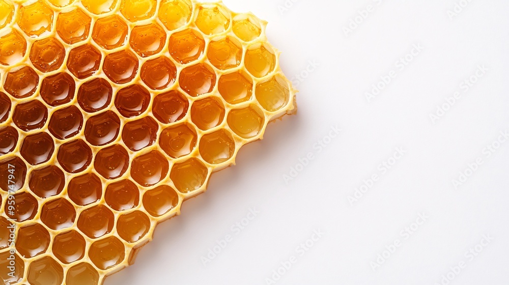 Honeycomb close-up on white background Honeycomb close-up on white background