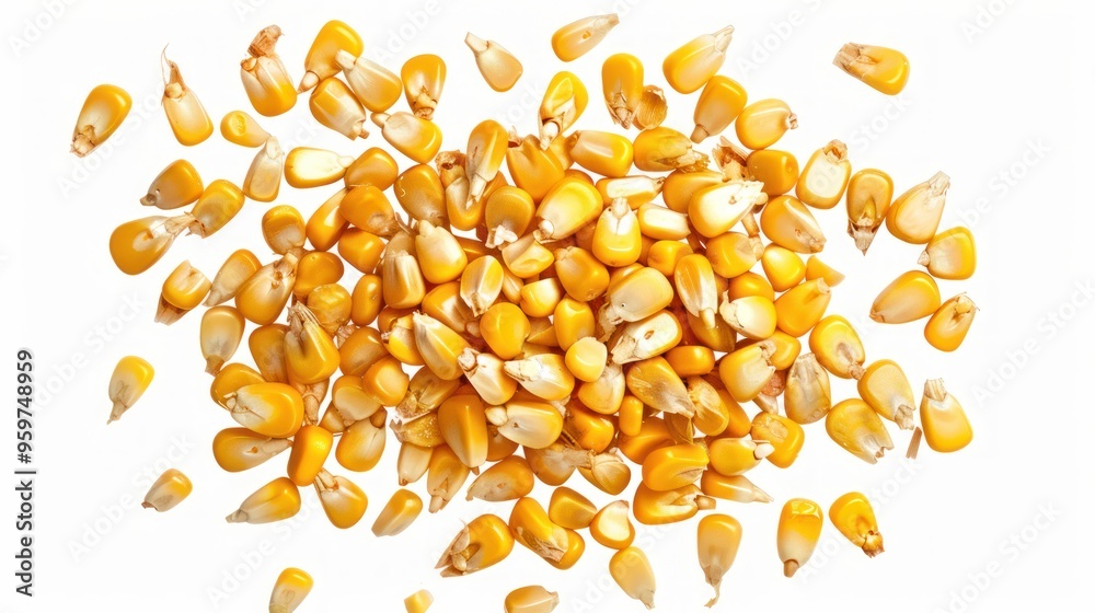 Top view of fresh corn seed isolated on transparency background PNG Top view of fresh corn seed isolated on transparency background PNG