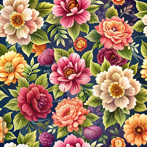 Classic Flowers Seamless Pattern for Timeless and Romantic Designs. Flowers. Patterns. Seamless. Classic. Romantic.
