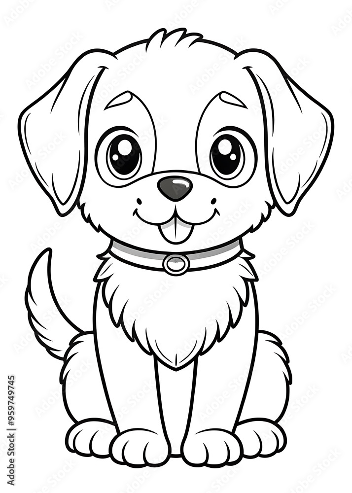 Cute and Playful Dog Vector Drawing for Children's Coloring Pages. Great for Creative Activities. Dog, Vector, Coloring.Pages, Cute, Children Cute and Playful Dog Vector Drawing for Children's Coloring Pages. Great for Creative Activities. Dog, Vector, Coloring.Pages, Cute, Children