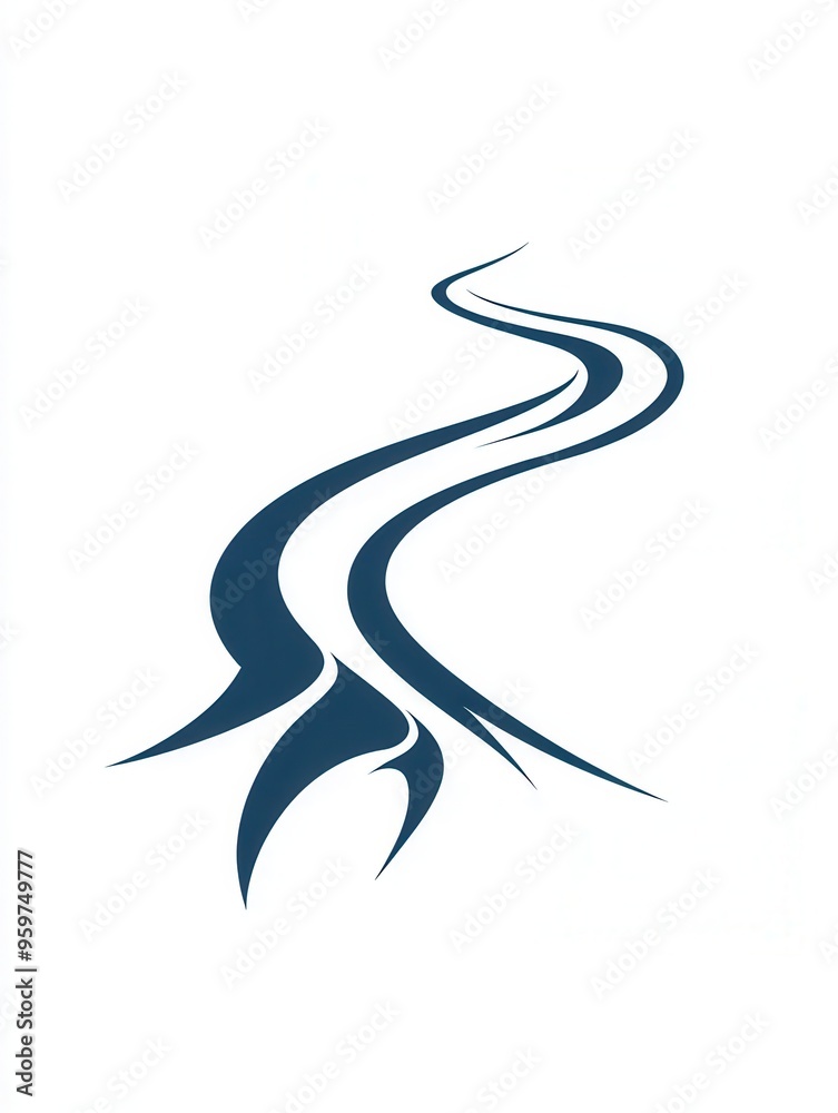 The logo depicts a flowing ski trail carved into the snow, symbolizing winter sports and the elegance of outdoor adventures. Generative AI The logo depicts a flowing ski trail carved into the snow, symbolizing winter sports and the elegance of outdoor adventures. Generative AI