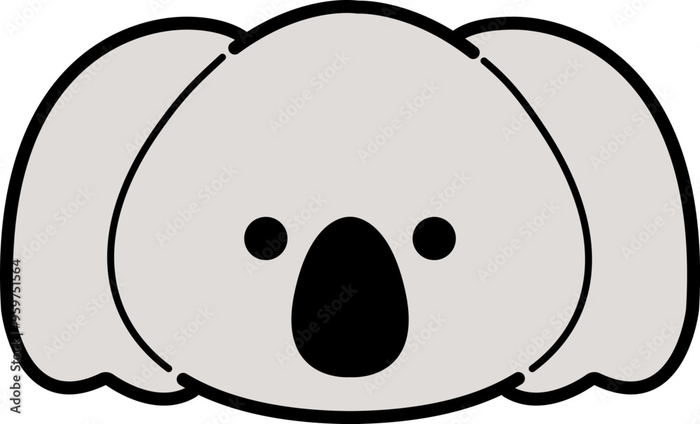 Obraz premium シンプルなコアラの顔のイラスト