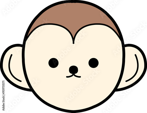 シンプルなサルの顔のイラスト