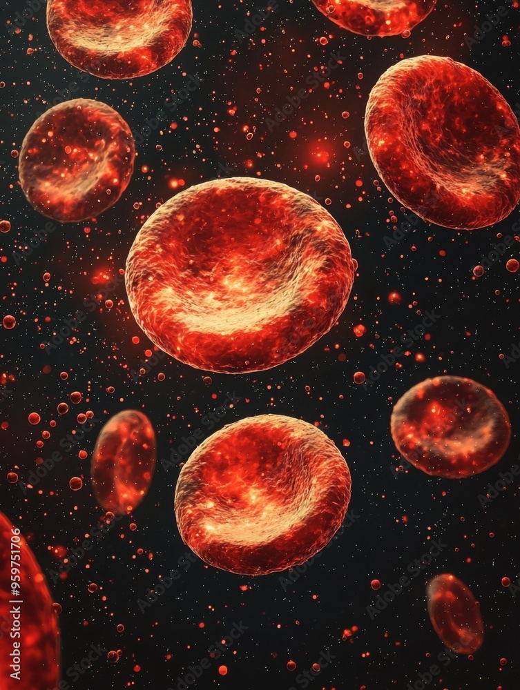 Fototapeta premium blood cells Anemia with blood cells illustration red blood platelets