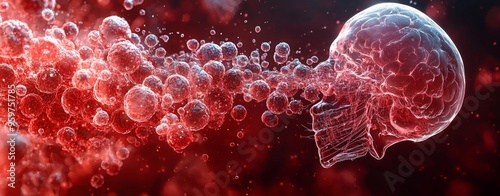 blood cells flowing into the water Aplastic Anemia awareness with bone marrow illustration photo