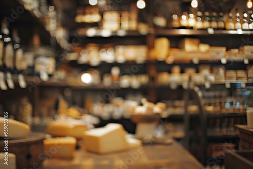  blurred cheese shop background 