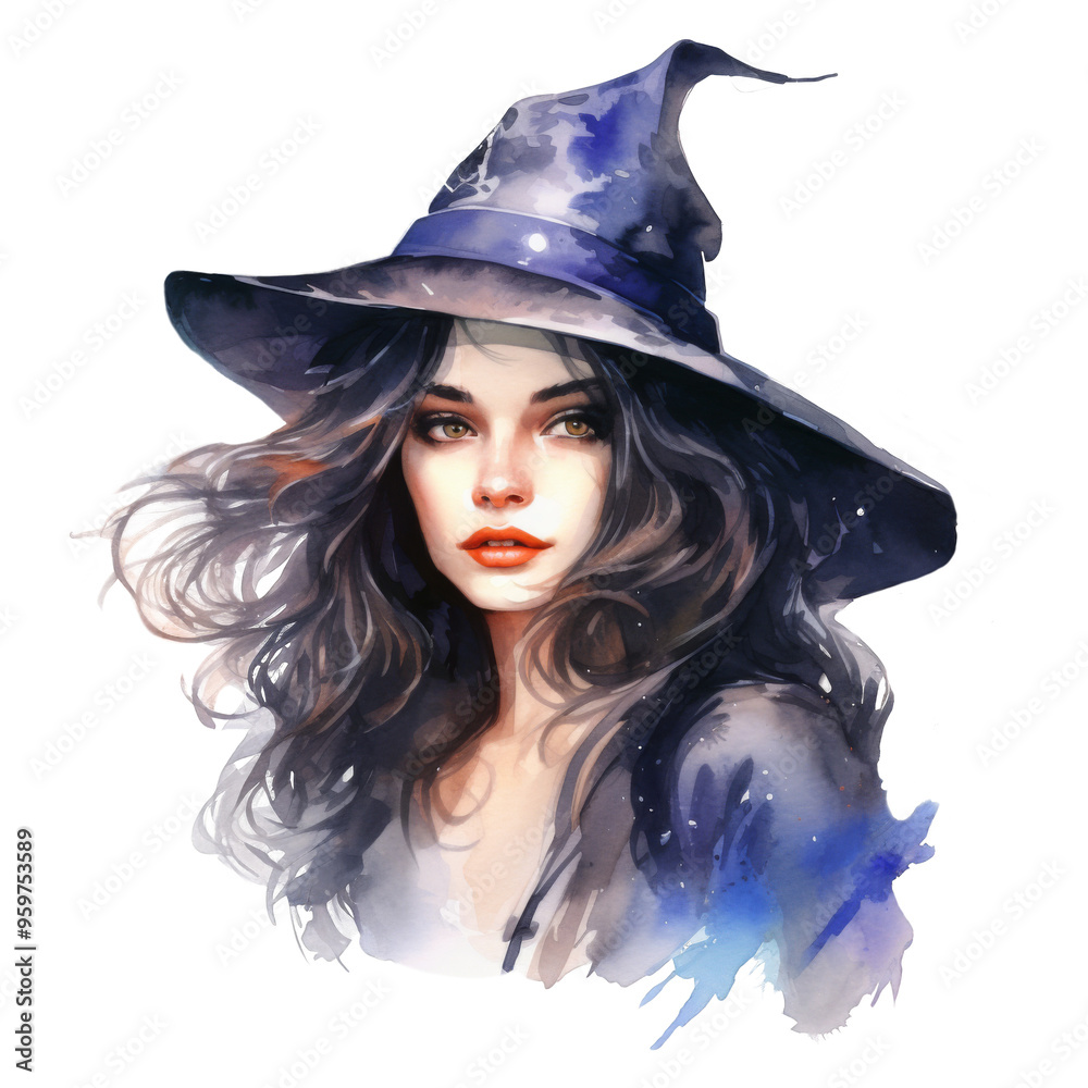 Witch Lady Isolated on a Transparent Background Witch Lady Isolated on a Transparent Background