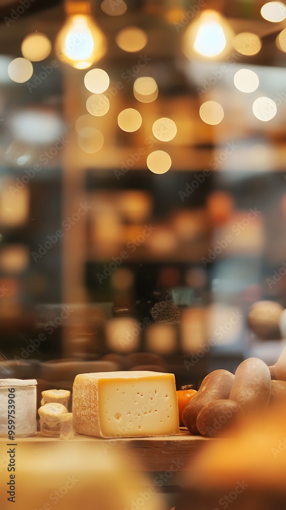 blurred cheese shop background 