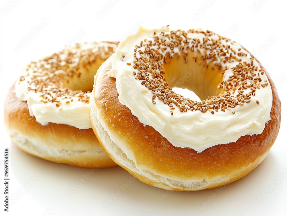 a piece of cream cheese being spread on a bagel, soft and smooth, light and creamy, isolated on white background a piece of cream cheese being spread on a bagel, soft and smooth, light and creamy, isolated on white background