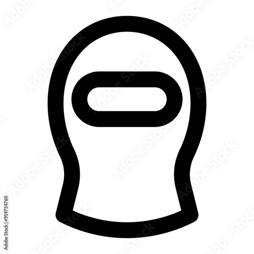 balaclava, mask, faceguard, hat, cap outline icon