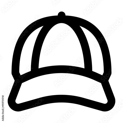 baseball cap, topee, hat, cap, headwear outline icon