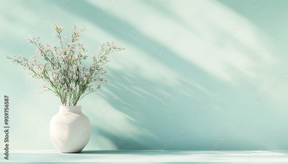 Fototapeta premium A single pastel color, such as mint green or lavender, providing a soothing and simple backdrop