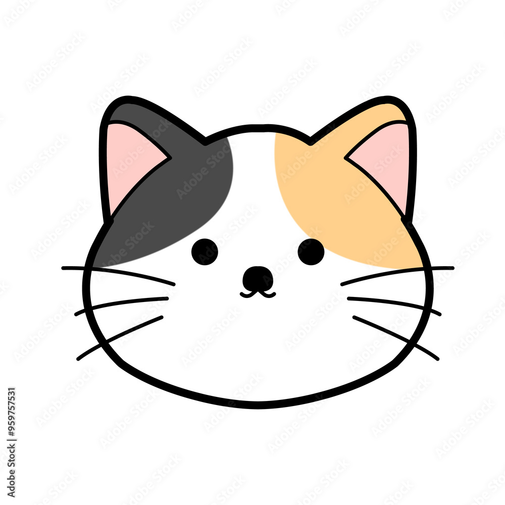 シンプルな猫の顔のイラスト シンプルな猫の顔のイラスト