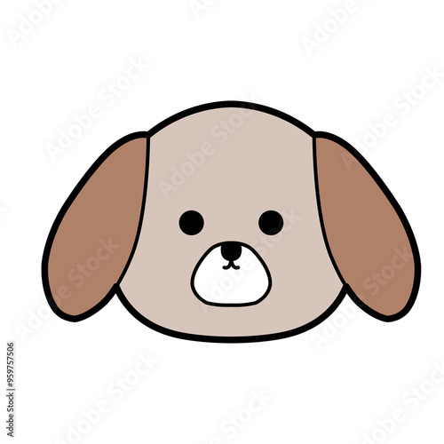 シンプルな犬の顔のイラスト