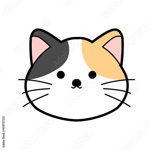 シンプルな猫の顔のイラスト