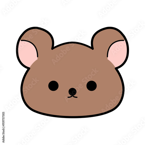 シンプルなくまの顔のイラスト