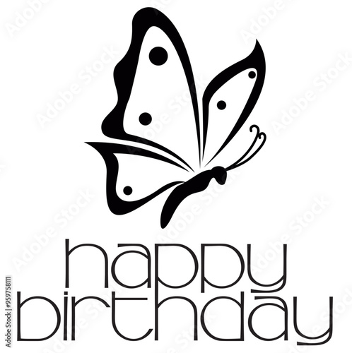 Happy birthday butterfly princess sign design party decoration 