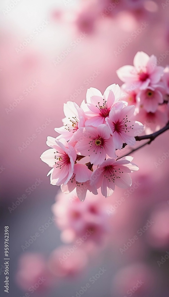 Sakura is blooming. Delicate pink cherry blossoms bloom beautifully on a tree branch during the spring season, filling the scene with vibrant colors and a sense of renewal in nature. Generative AI Sakura is blooming. Delicate pink cherry blossoms bloom beautifully on a tree branch during the spring season, filling the scene with vibrant colors and a sense of renewal in nature. Generative AI