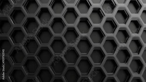 Abstract black honeycomb pattern background.