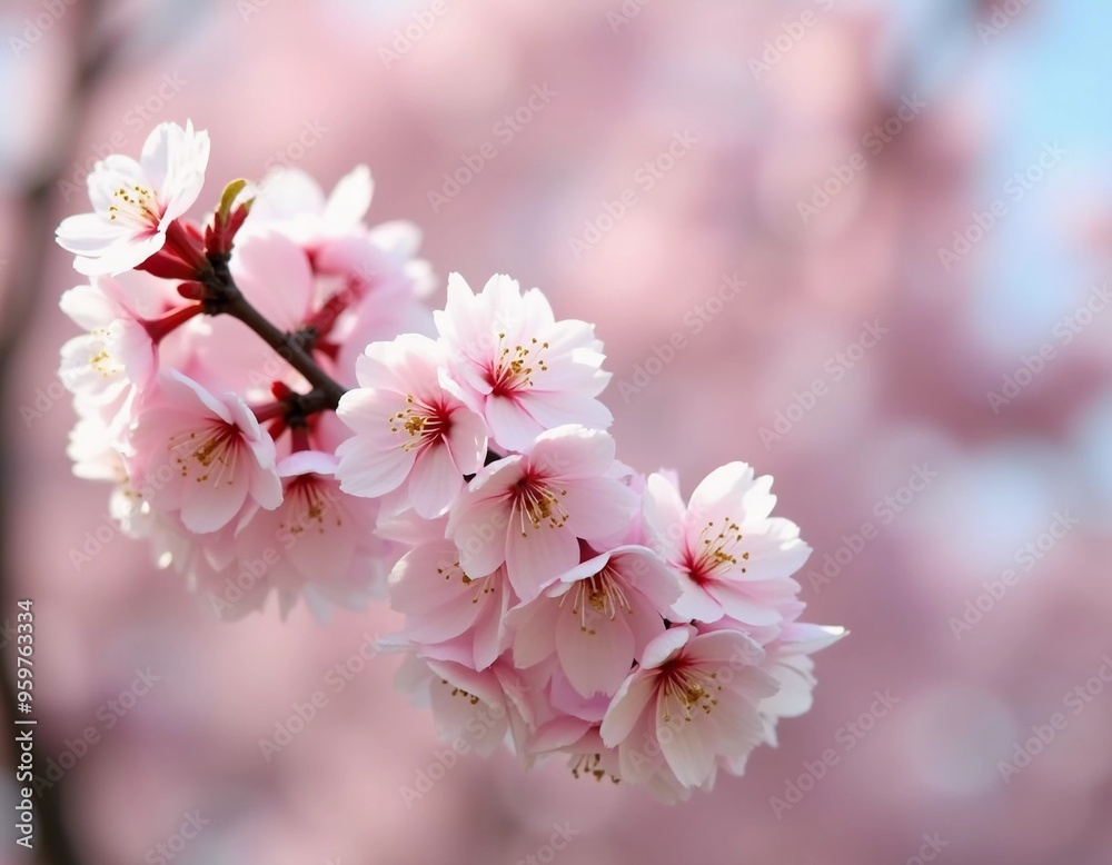 Sakura is blooming. Delicate pink cherry blossoms bloom beautifully on a tree branch during the spring season, filling the scene with vibrant colors and a sense of renewal in nature. Generative AI Sakura is blooming. Delicate pink cherry blossoms bloom beautifully on a tree branch during the spring season, filling the scene with vibrant colors and a sense of renewal in nature. Generative AI