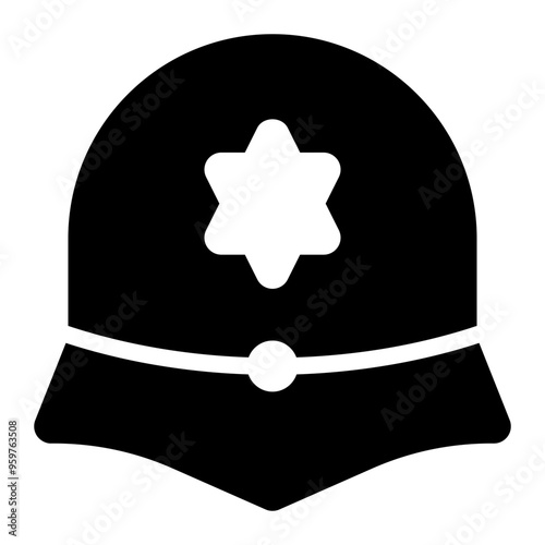 custodian hat, cap, hat, helmet, police solid or glyph icon