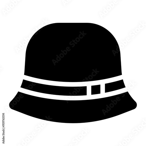 cloche hat, cap, hat, women hat, headwear solid or glyph icon