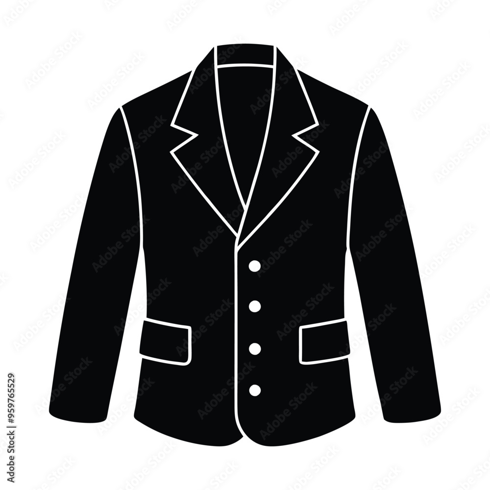 Blazer Silhouette vector illustration style design Blazer Silhouette vector illustration style design