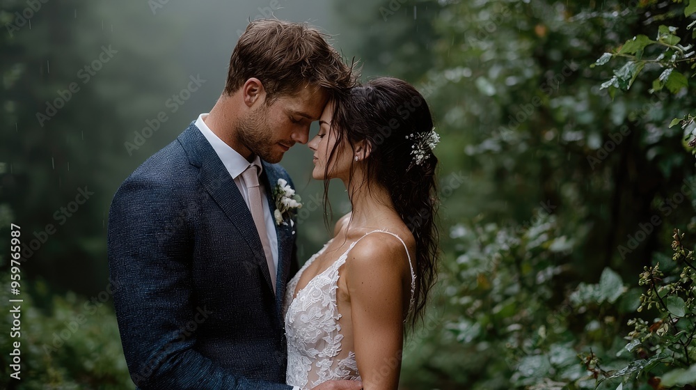 Intimate Wedding Moment in a Serene Forest Setting Intimate Wedding Moment in a Serene Forest Setting