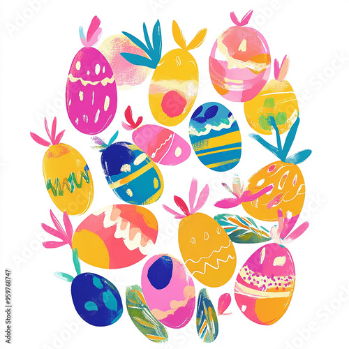 set of easter eggs