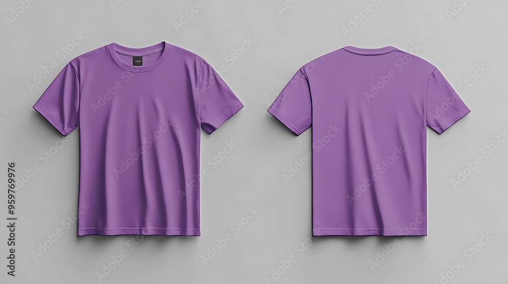 Purple T Shirt Mockup Front and Back View Purple T Shirt Mockup Front and Back View