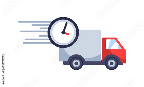 Truck set icon. Delivery icon. Flat style. Vector icon.