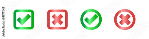 Agree or disagree set icons. Flat style. Vector icons.