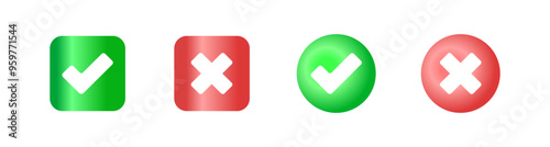 Agree or disagree set icons. Flat style. Vector icons.
