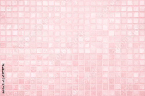 Colorful pink tiles abstract background. Design geometric mosaic texture decoration pattern for backdrop advertising.
