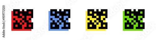 QR-code set icons. Flat style. Vector icons.