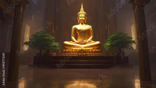 golden buddha statue