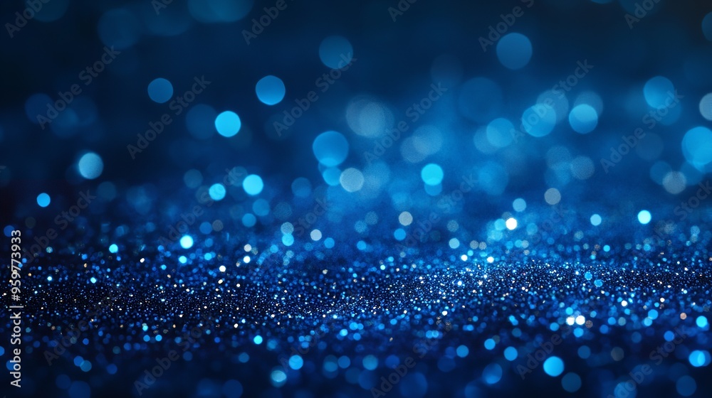 Blue glitter particles abstract background Blue glitter particles abstract background
