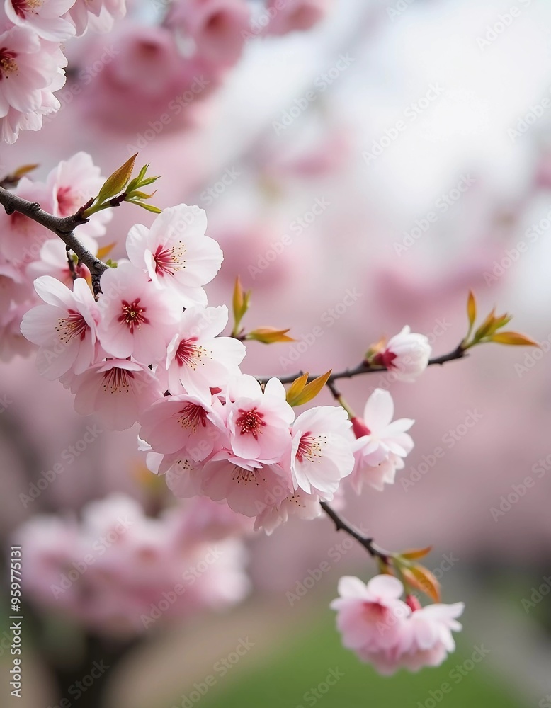 Sakura is blooming. Delicate pink cherry blossoms bloom beautifully on a tree branch during the spring season, filling the scene with vibrant colors and a sense of renewal in nature. Generative AI Sakura is blooming. Delicate pink cherry blossoms bloom beautifully on a tree branch during the spring season, filling the scene with vibrant colors and a sense of renewal in nature. Generative AI