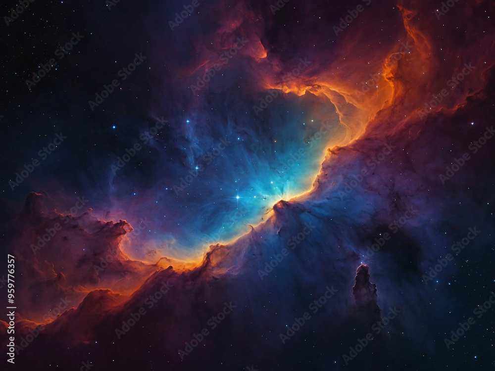 Fototapeta premium a cosmic background featuring a nebula formed with gradient mesh
