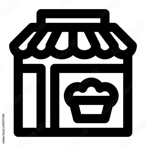 bakery, bake shop, shop, city, places outline icon