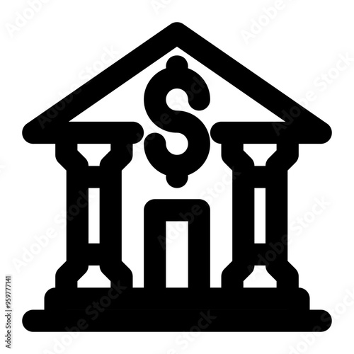 bank, office, building, city, places outline icon