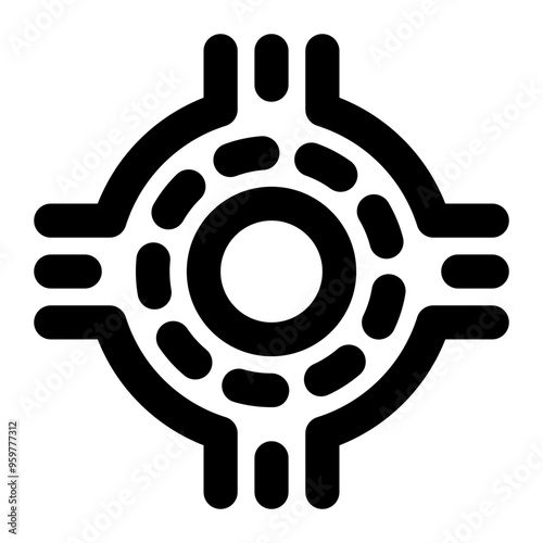 roundabout, road, street, city, places outline icon