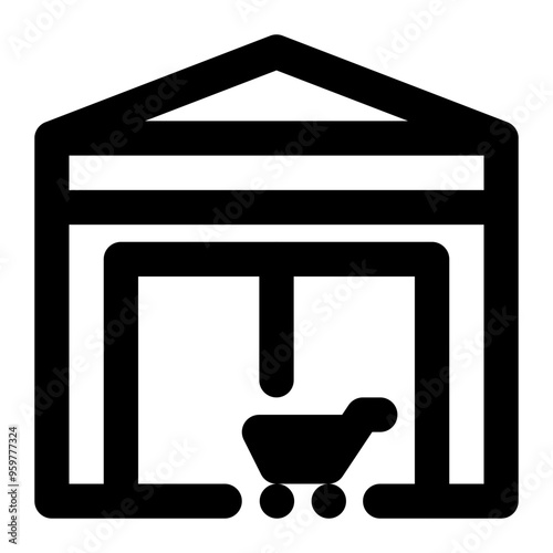 supermarket, market, building, places, city outline icon
