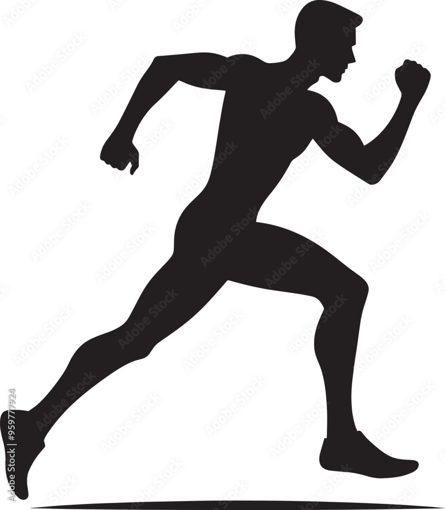 Running person silhouette vector illustration isolated on a white background Running person silhouette vector illustration isolated on a white background