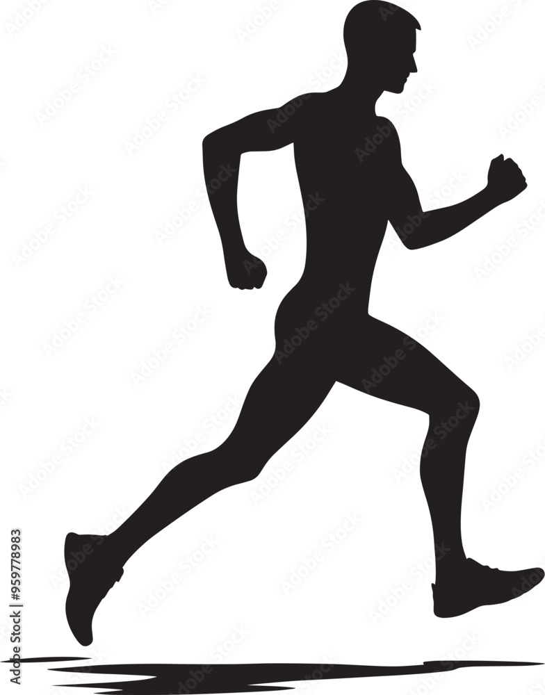 Running person silhouette vector illustration isolated on a white background Running person silhouette vector illustration isolated on a white background