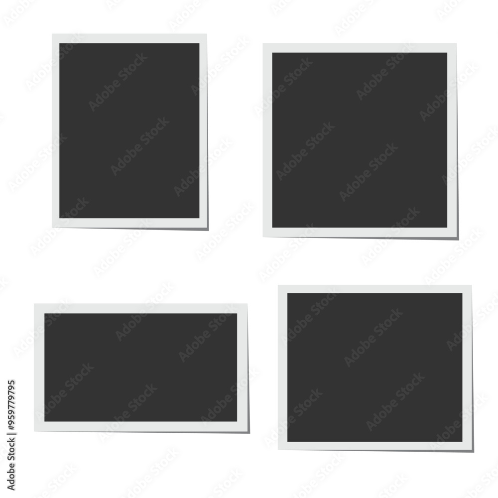 Template polaroid photo frame collection isolated on white background. Vector Template polaroid photo frame collection isolated on white background. Vector